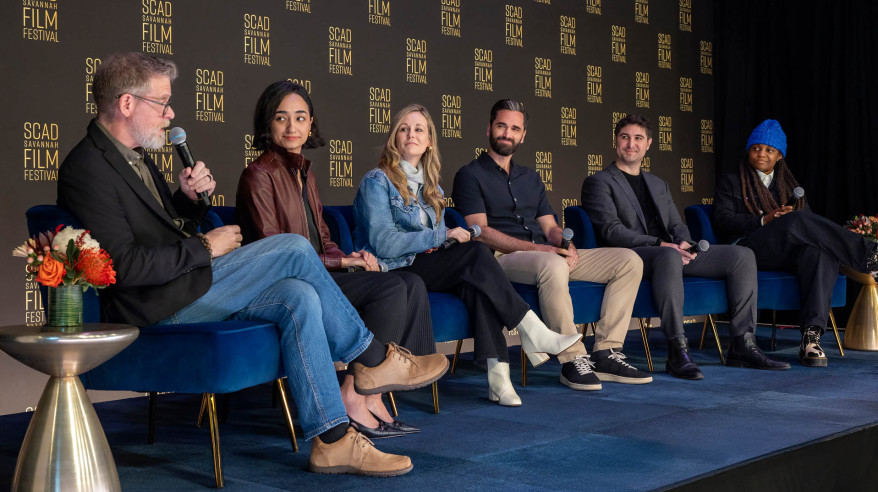 panelists on stage at film festival