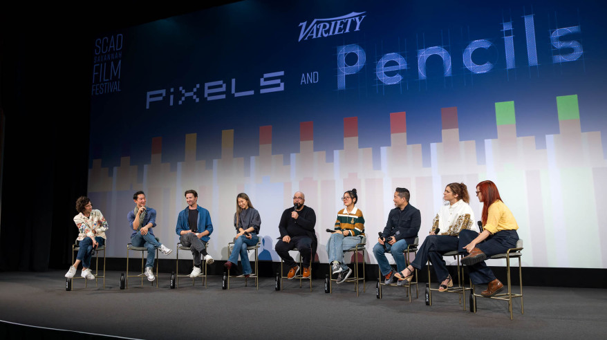 panelists on stage at film festival