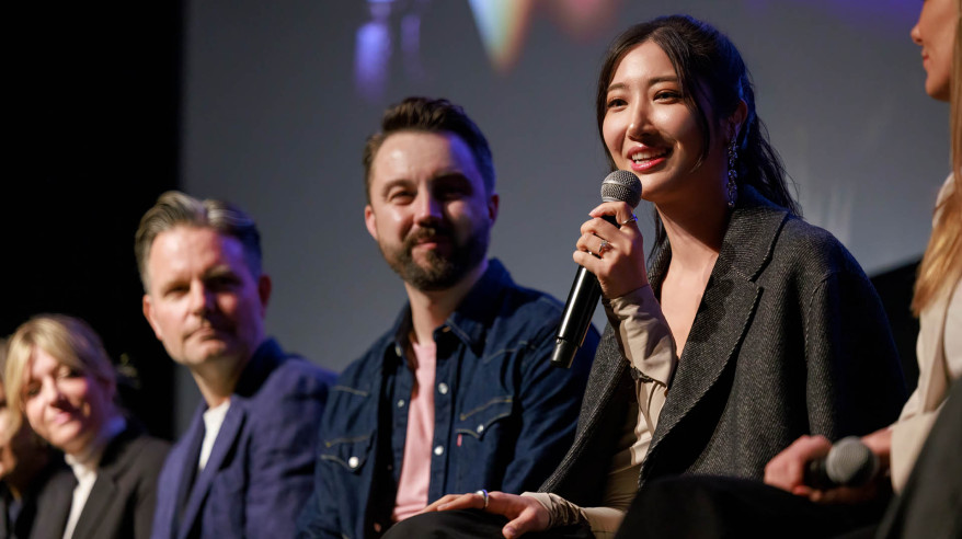 panelists on stage at film festival
