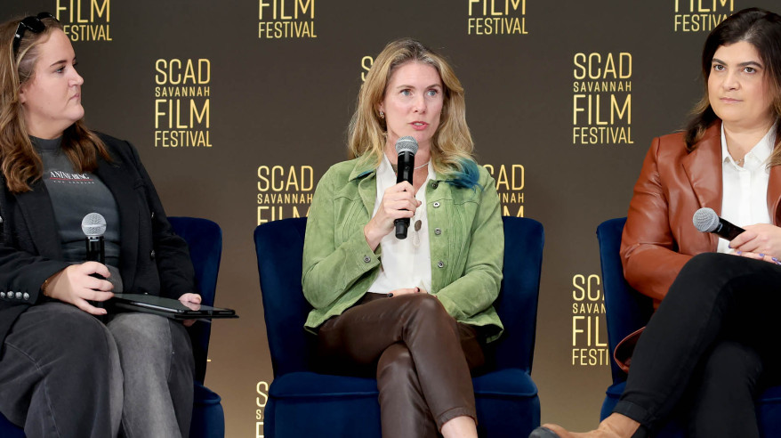 panelists on stage at film festival