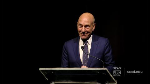 Play video of Sir Patrick Stewart at SCAD Savannah Film Festival
